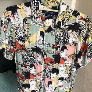 Zara Man short-sleeve button down shirt